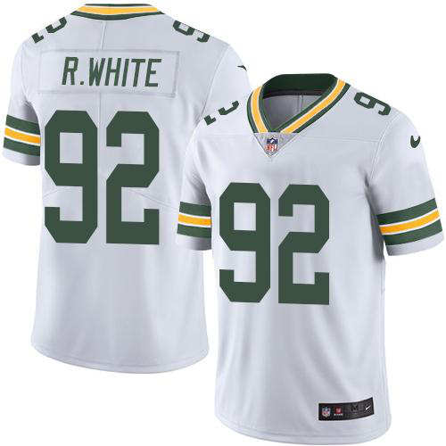 Men's Nike Green Bay Packers #92 Reggie White White Stitched NFL Limited Rush Jersey