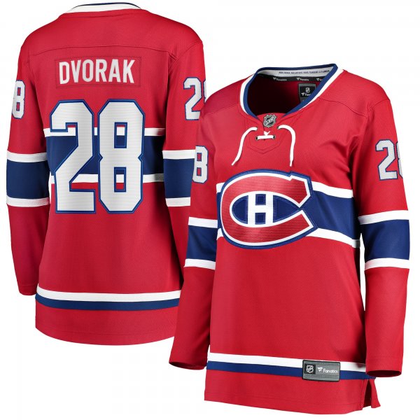 Women's Montreal Canadiens Christian Dvorak Fanatics Red Home Breakaway Player Jersey