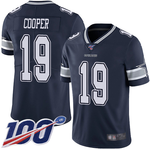 Dallas Cowboys #19 Amari Cooper Navy Blue Team Color Men's Stitched NFL 100th Season Vapor Limited Jersey