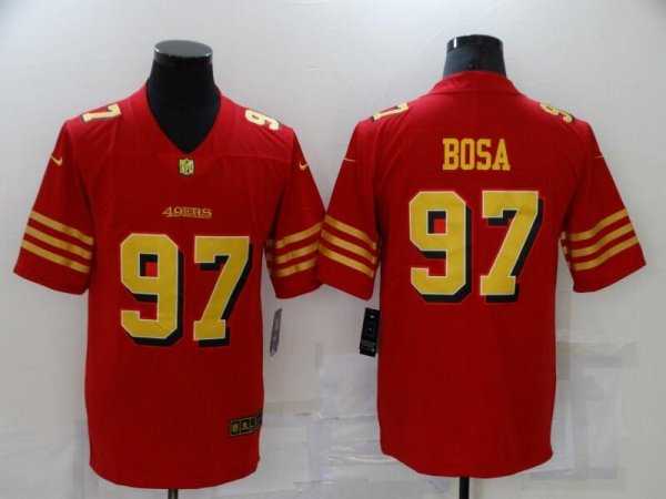 Men's San Francisco 49ers #97 Nick Bosa Red Gold Vapor Untouchable Stitched NFL Nike Limited Jersey