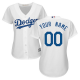 Women's Los Angeles Dodgers Majestic White Home Cool Base Custom MLB Jersey