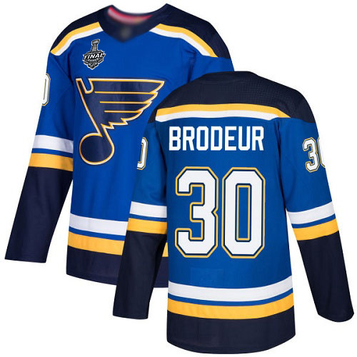 St. Louis Blues #30 Martin Brodeur Blue Home Stanley Cup Final Bound Stitched Adidas NHL Jersey