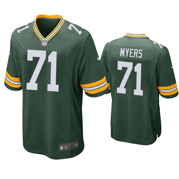 Men's Nike Green Bay Packers #71 Josh Myers Green NFL Home Limited Jersey