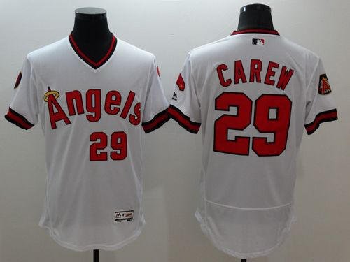 Los Angeles Angels of Anaheim #29 Rod Carew White Flexbase Collection Cooperstown Stitched MLB Jersey