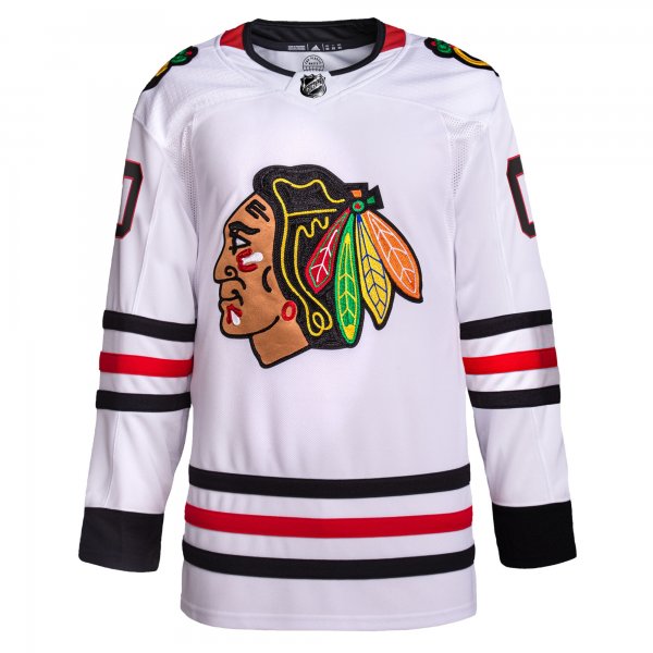 Men's Chicago Blackhawks  adidas White Away  Primegreen Custom Jersey