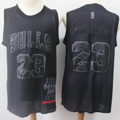 Men's Chicago Bulls #23 Michael Jordan Black MVP Swingman NBA Jersey