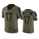 Miami Dolphins Jaylen Waddle Olive 2021 Salute To Service Men's Limited NFL Jersey