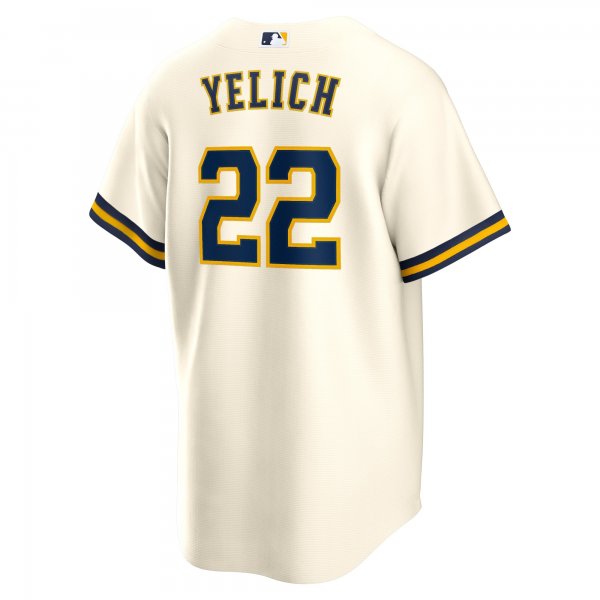 Men's Milwaukee Brewers Christian Yelich Nike Cream Alternate Replica Player Jersey