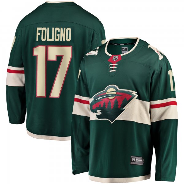 Youth Minnesota Wild Marcus Foligno Fanatics Green Breakaway Player Jersey