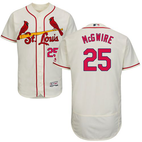 St. Louis Cardinals #25 Mark McGwire Cream Flexbase Collection Stitched MLB Jersey