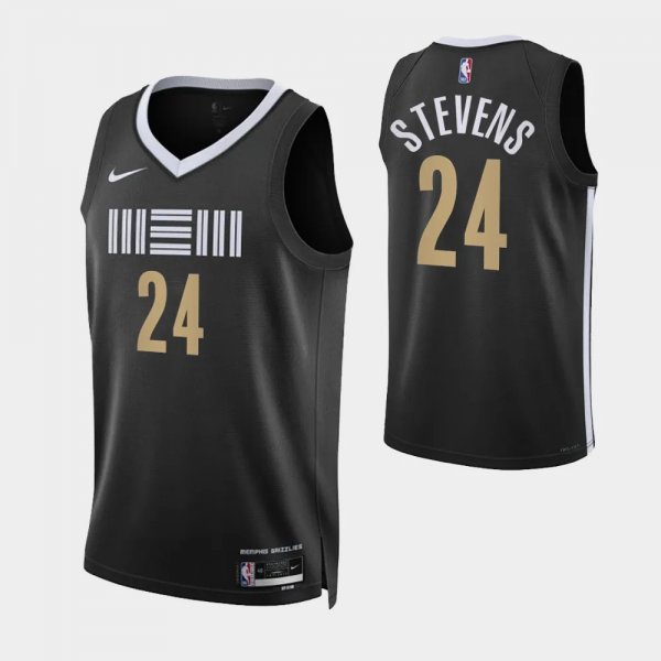 Unisex Memphis Grizzlies #24 Lamar Stevens Black 2023-24 City Edition Jersey