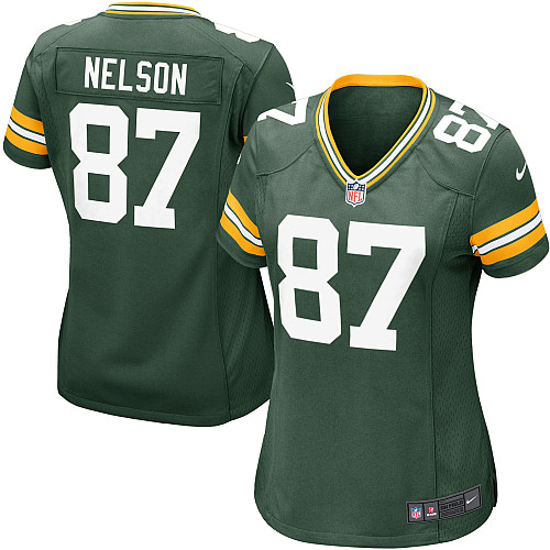 Nike Green Bay Packers #87 Jordy Nelson Green Team Color Women's NFL Game Jersey