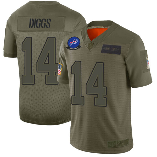 Men's #14 Stefon Diggs Buffalo Bills 2019 Salute to Service Camo Limited Jersey