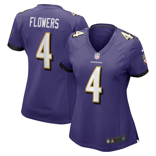 Women's Baltimore Ravens #4 Zay Flowers Nike Purple Team Limited Jersey