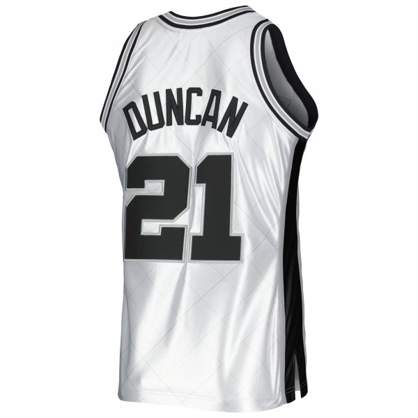 Men's San Antonio Spurs Tim Duncan Mitchell & Ness Platinum 1998/99 Hardwood Classics 75th Anniversary Swingman Jersey