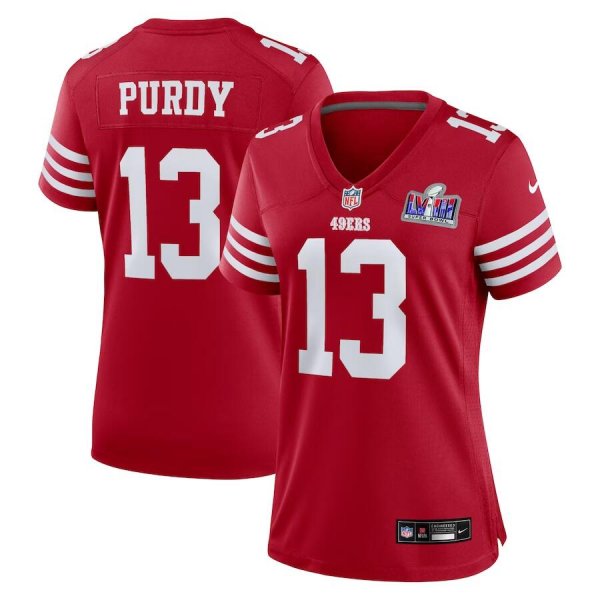 Women's San Francisco 49ers #13 Brock Purdy Nike Scarlet Super Bowl LVIII Limited Jersey