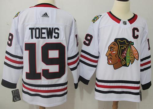 Adidas Chicago Blackhawks #19 Jonathan Toews White Road Stitched NHL Jersey