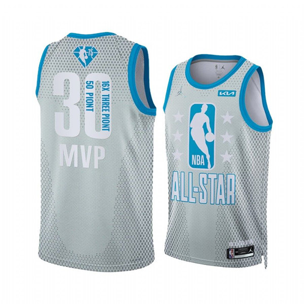 Men's 2022 All-Star #30 Stephen Curry Gray MVP Stitched NBA Jersey