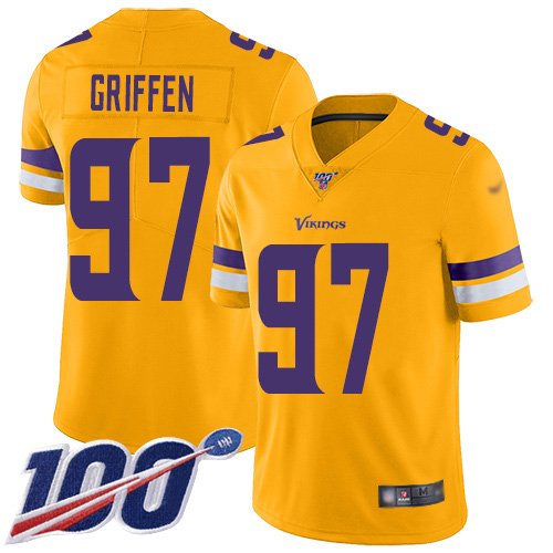 Minnesota Vikings #97 Everson Griffen Gold Men's Stitched NFL Limited Inverted Legend 100th Season Jersey