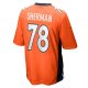 Men's Denver Broncos William Sherman Nike  Orange Team Game Jersey