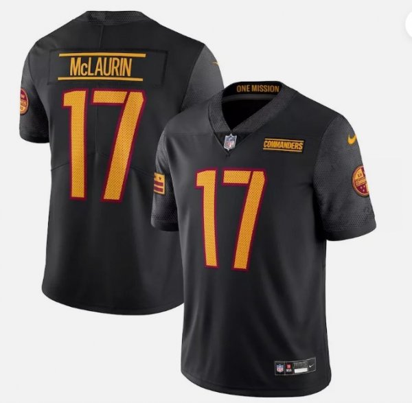 Men's # 17 Washington Commanders Terry McLaurin Nike Alternate F.U.S.E. Black Limited Jersey