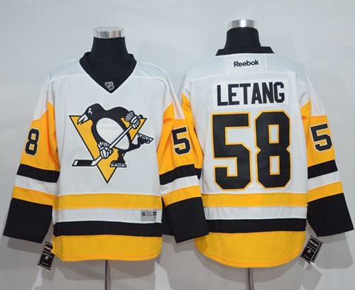 Pittsburgh Penguins #58 Kris Letang White New Away Stitched NHL Jersey