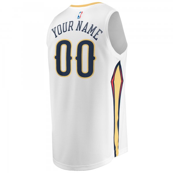 Youth New Orleans Pelicans  Fanatics White Fast Break Replica Custom Jersey - Association Edition