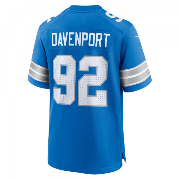 Men's Detroit Lions Marcus Davenport Nike  Blue Team Game Jersey