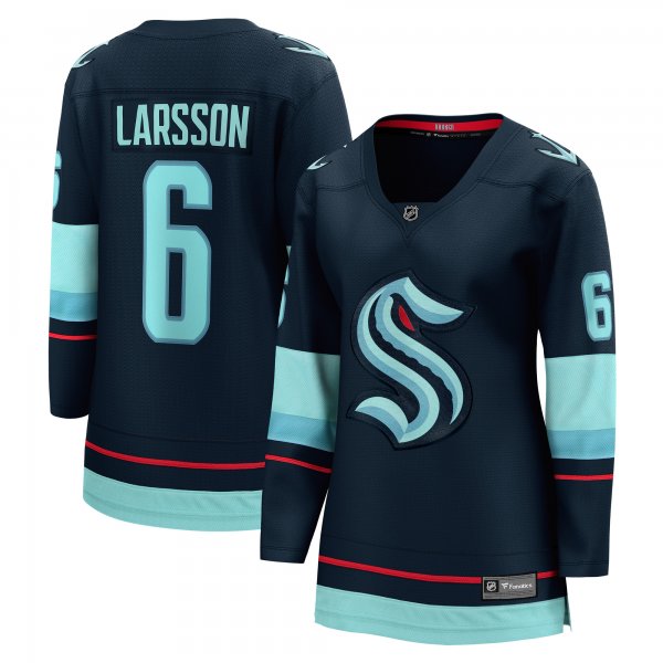 Women's Seattle Kraken Adam Larsson Fanatics Deep Sea Blue Home Breakaway Player Jersey