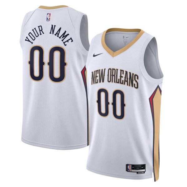 Unisex New Orleans Pelicans Nike White Swingman Custom Jersey - Association Edition