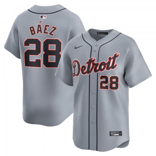 Men's Detroit Tigers Javier Baez Nike Gray Road Limited Player Jersey