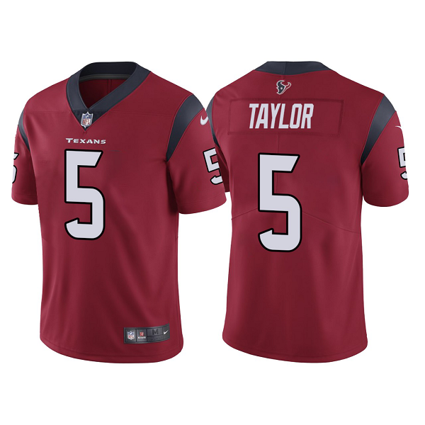 Men's Nike Houston Texans #5 Tyrod Taylor Red NFL Vapor Limited Jersey