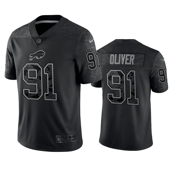 Buffalo Bills Ed Oliver Black Reflective Limited Jersey #91