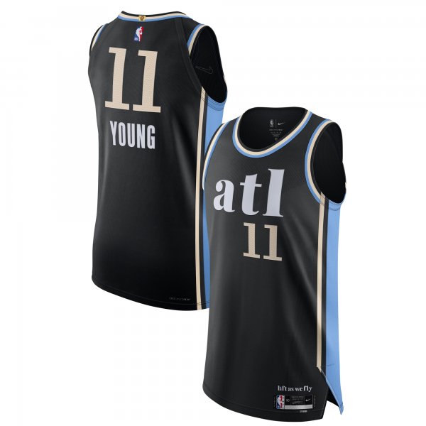 Men's Atlanta Hawks #11 Trae Young Nike Black 2023/24 City Edition Jersey