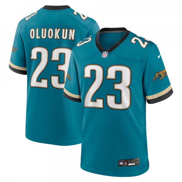 Men's Jacksonville Jaguars #23 Foye Oluokun Nike Teal Prowler Throwback Limited Jersey