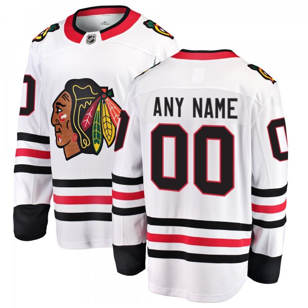 Men's Chicago Blackhawks Fanatics White Away Breakaway Custom Jersey