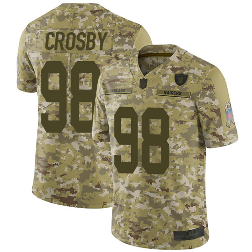 Men's Nike Las Vegas Raiders#98 Maxx Crosby Limited Camo 2018 Salute to Service NFL Jersey