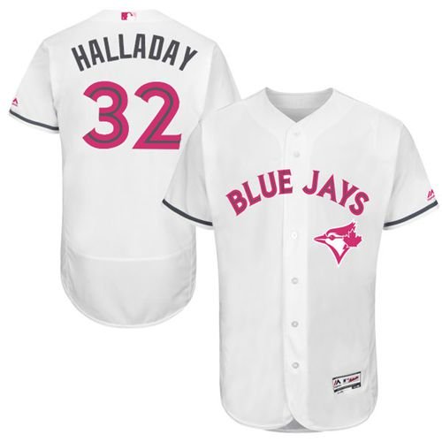 Toronto Blue Jays #32 Roy Halladay White Flexbase Collection 2016 Mother's Day Stitched MLB Jersey