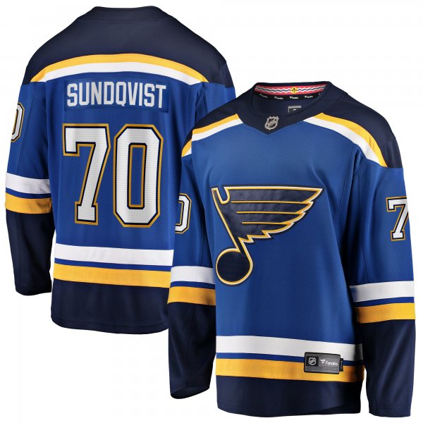 Men's St. Louis Blues Oskar Sundqvist Fanatics Blue Home Breakaway Player Jersey