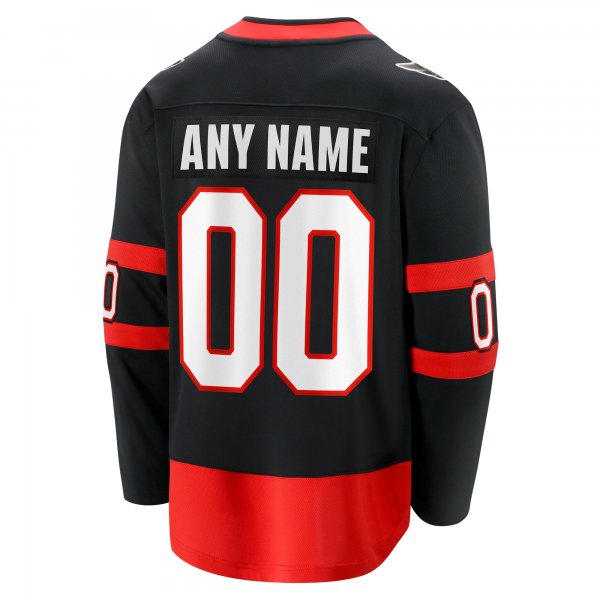 Men's Ottawa Senators Fanatics Black Home Custom Breakaway Jersey