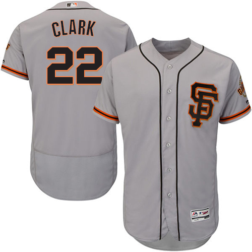 San Francisco Giants #22 Will Clark Grey Flexbase Collection Road 2 Stitched MLB Jersey