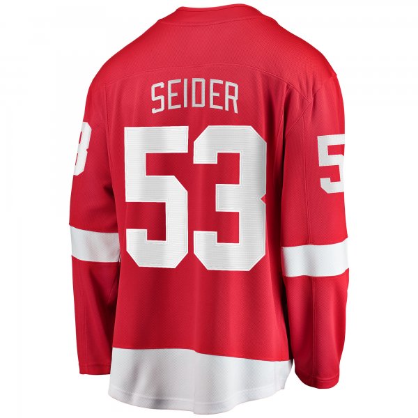 Men's Detroit Red Wings Moritz Seider Fanatics Red Home Breakaway Player Jersey