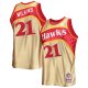 Men's Atlanta Hawks Dominique Wilkins Gold Mitchell & Ness 75th Anniversary 1986/87 Hardwood Classics Swingman Jersey