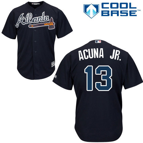 Atlanta Braves #13 Ronald Acuna Jr. Blue New Cool Base Stitched MLB Jersey