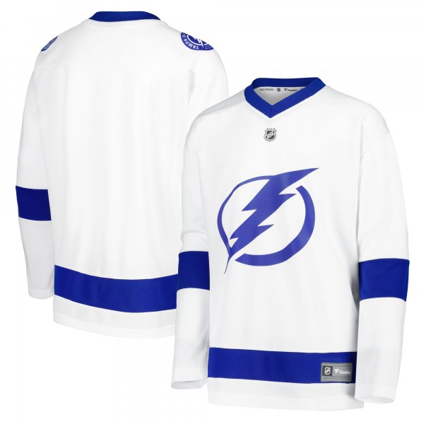 Youth Tampa Bay Lightning Fanatics White Away Replica Blank Jersey