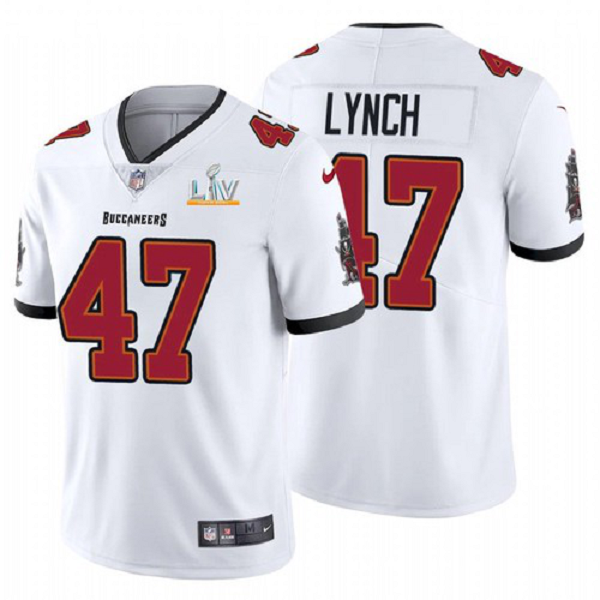 Men's Tampa Bay Buccaneers John Lynch White 2021 Super Bowl LV Jersey