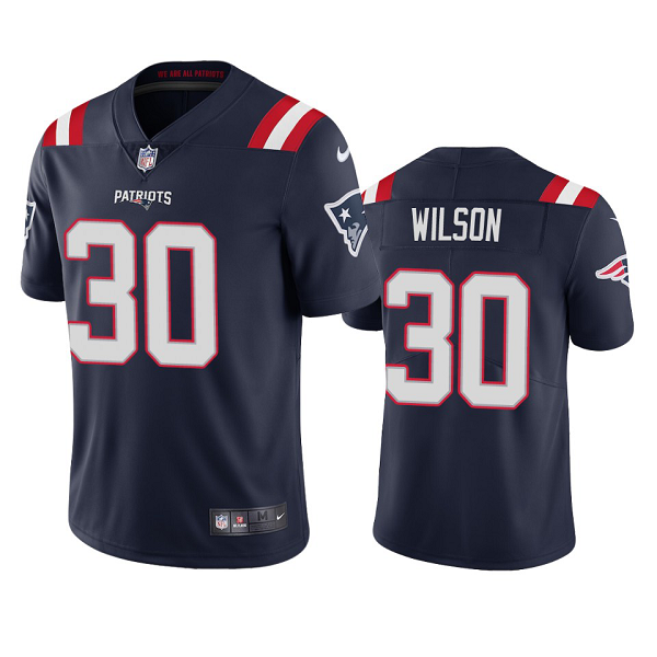 Men's Nike NFL New England Patriots Mack Wilson #30 Navy Vapor Limited Jersey