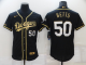 Men's Nike Los Angeles Dodgers #50 Mookie Betts Black 2020 World Series Champions Golden Limited MLB Flex Base Jersey