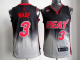 Men's Miami Heat #3 Dwyane Wade Black/Grey Fadeaway Fashion Stitched NBA Jersey