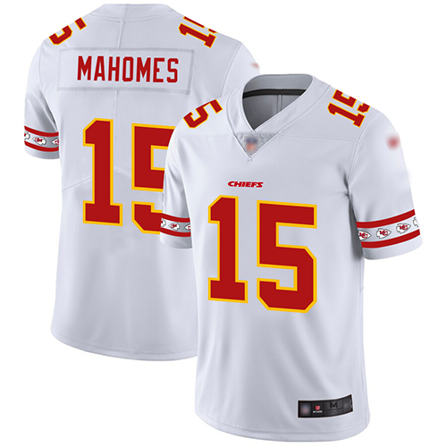 Kansas City Chiefs #15 Patrick Mahomes White Men's Stitched NFL Limited Team Logo Fashion Jersey